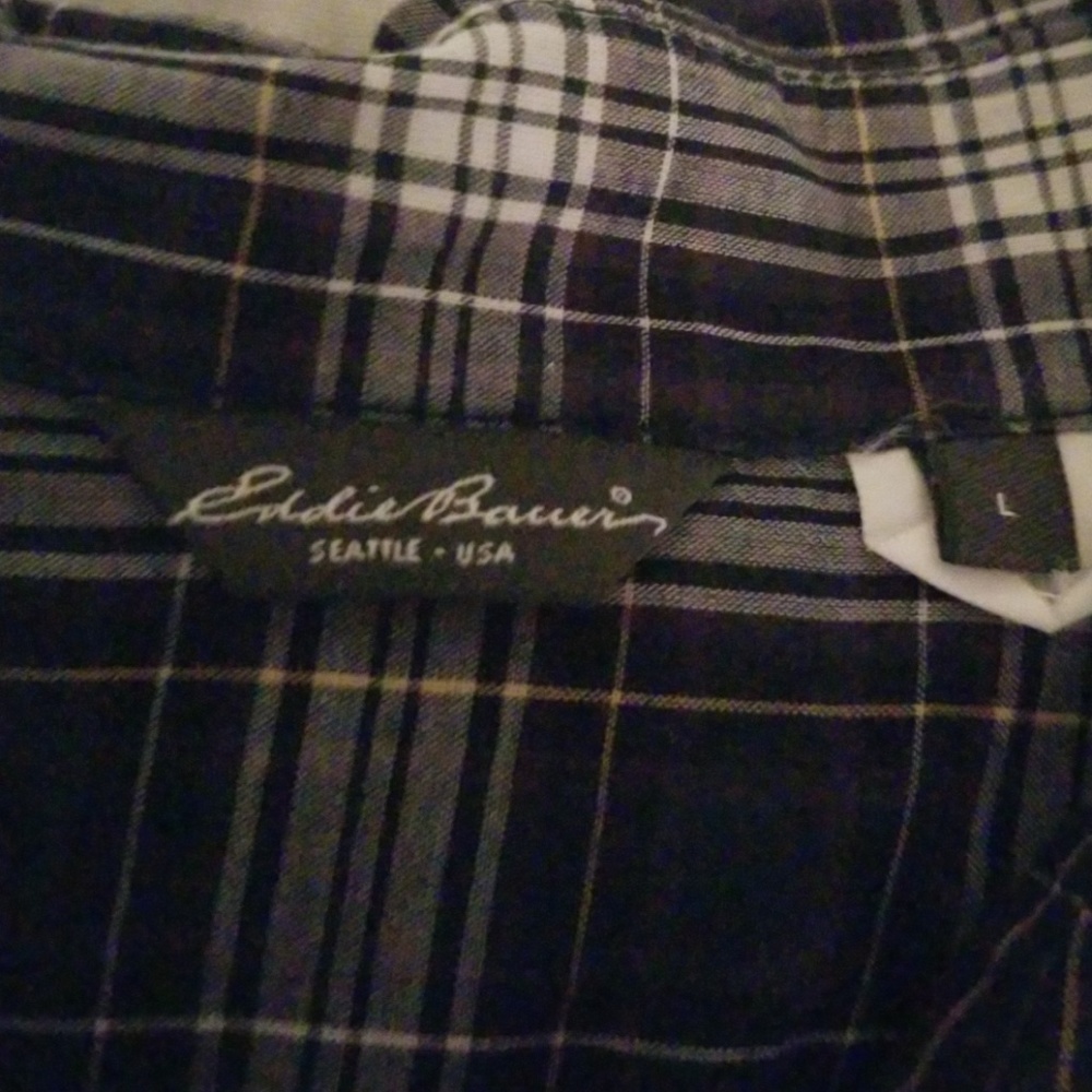 Eddie bauer plaid ruffle top large - Picture 3 of 3